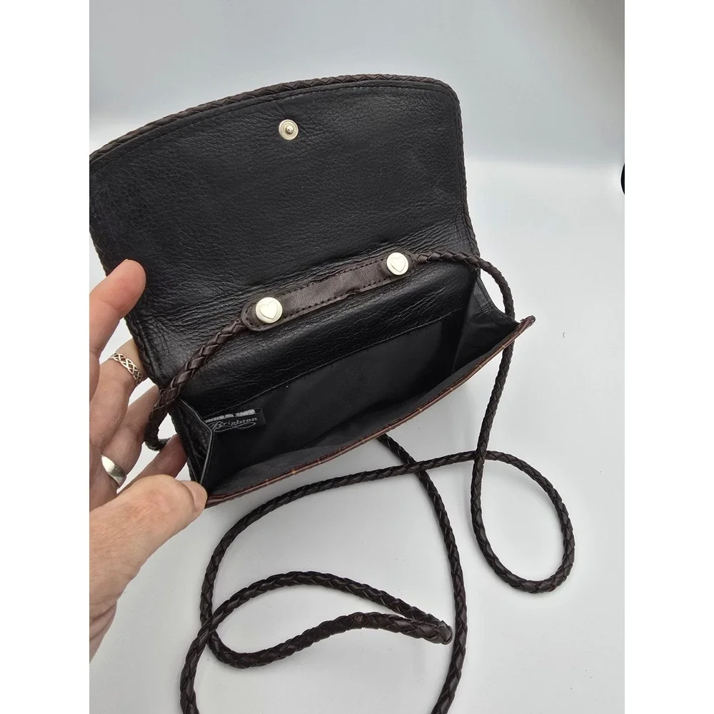 Brighton‎ Brown Crocodile Leather Crossbody Wallet